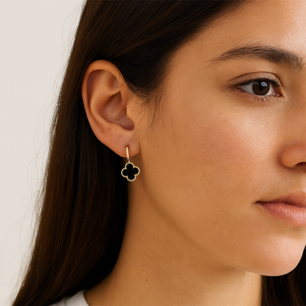 Parker & Grey Zarcillos De Trébol Black & Gold