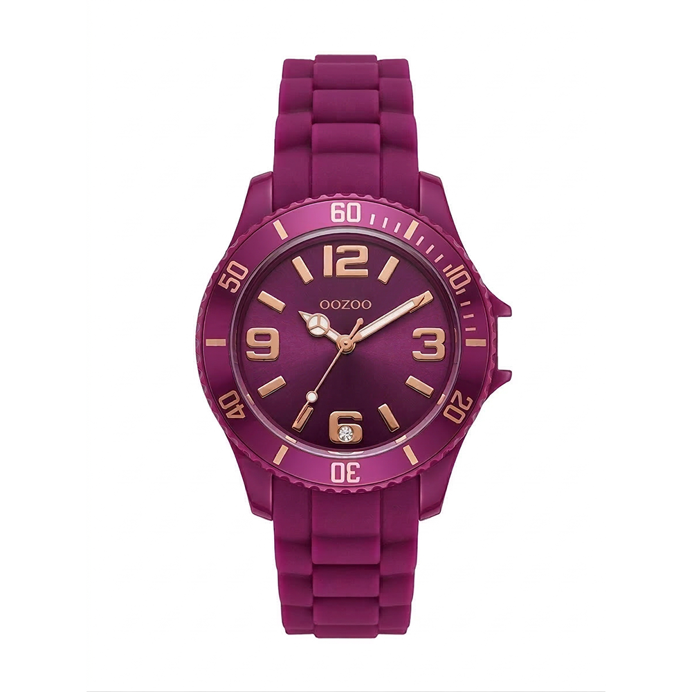 Oozoo Reloj Deportivo Correa De Silicone Para Damas Grape