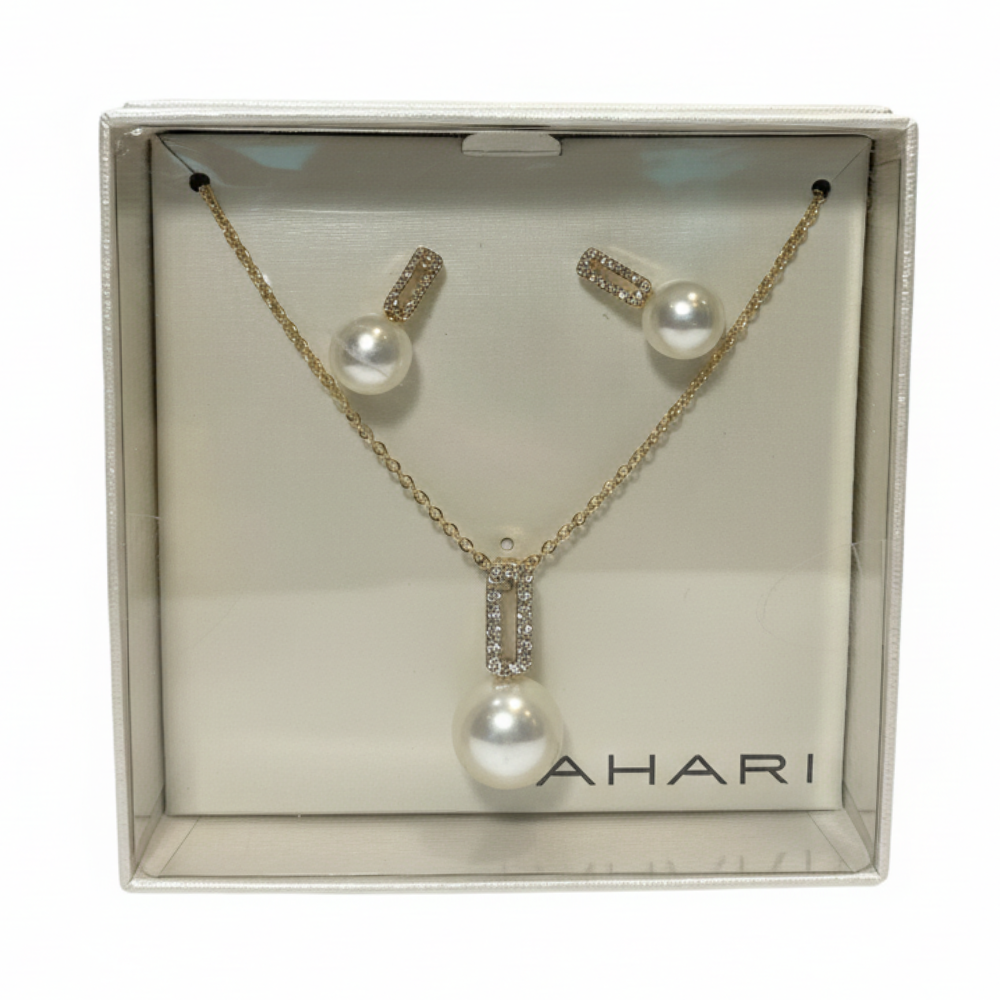 Tahari Set De Collar Y Zarcillos Perlas