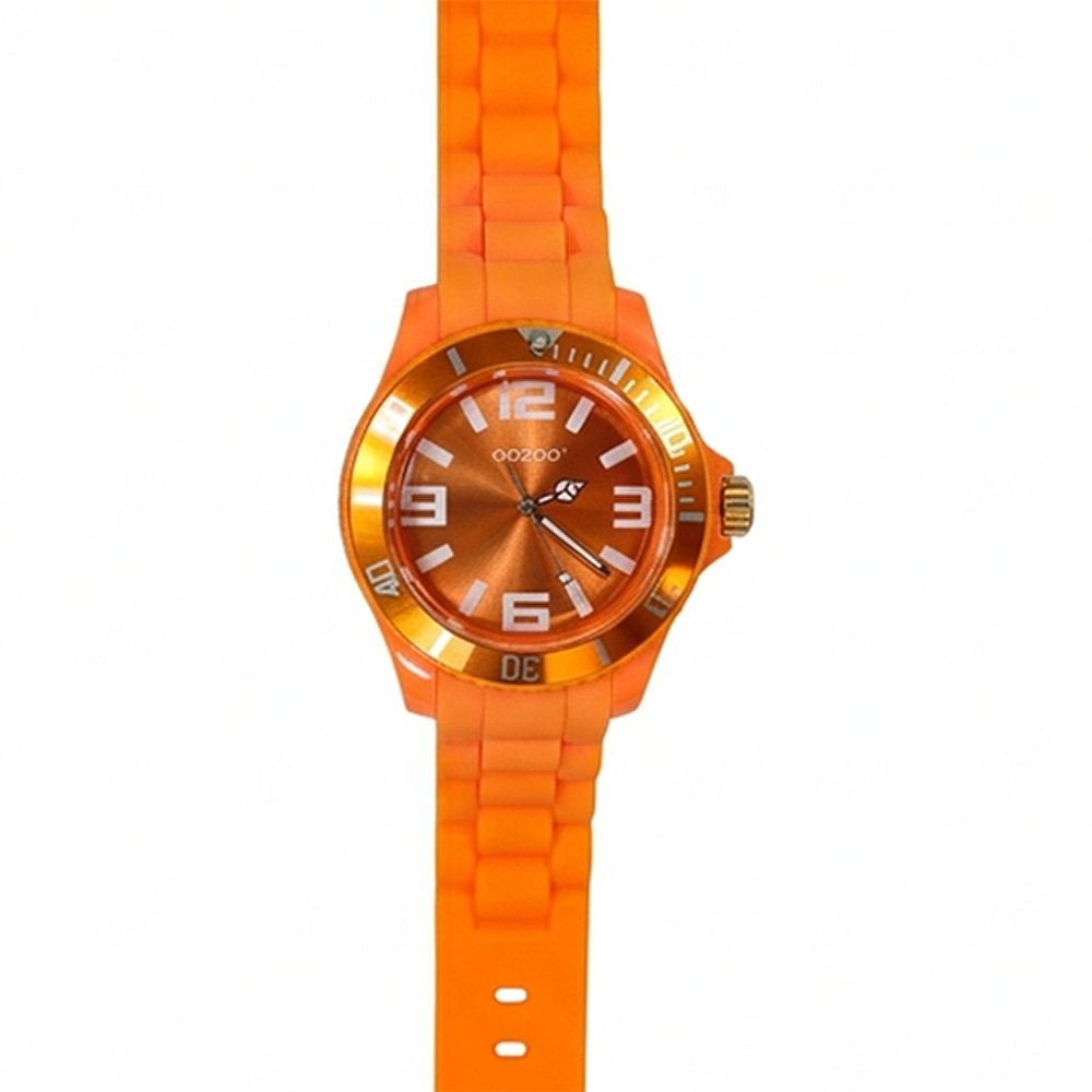 Oozoo Reloj Deportivo Correa De Silicone Para Damas Fluorescent Orange