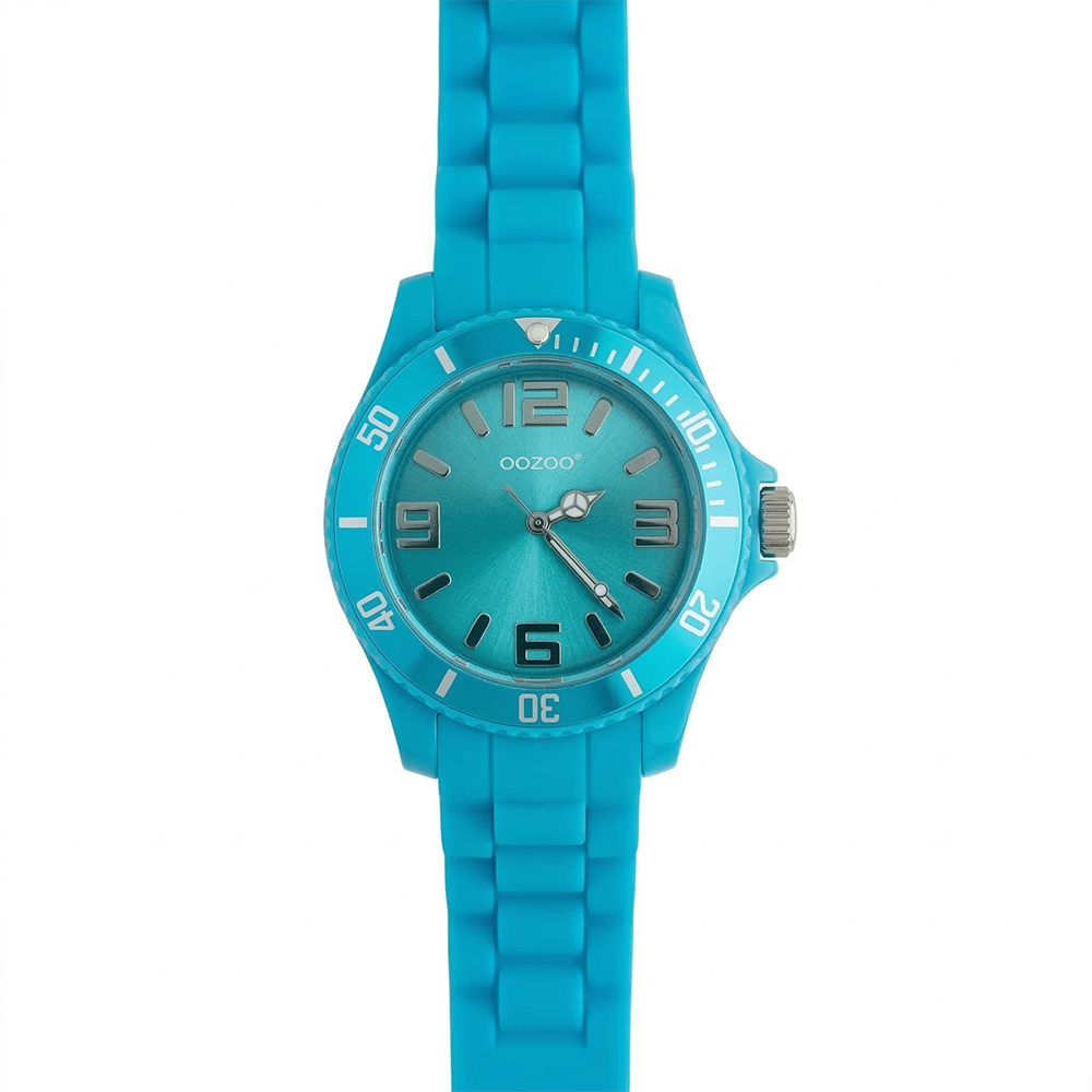Oozoo Reloj Deportivo Correa De Silicone Para Damas Ocean Blue