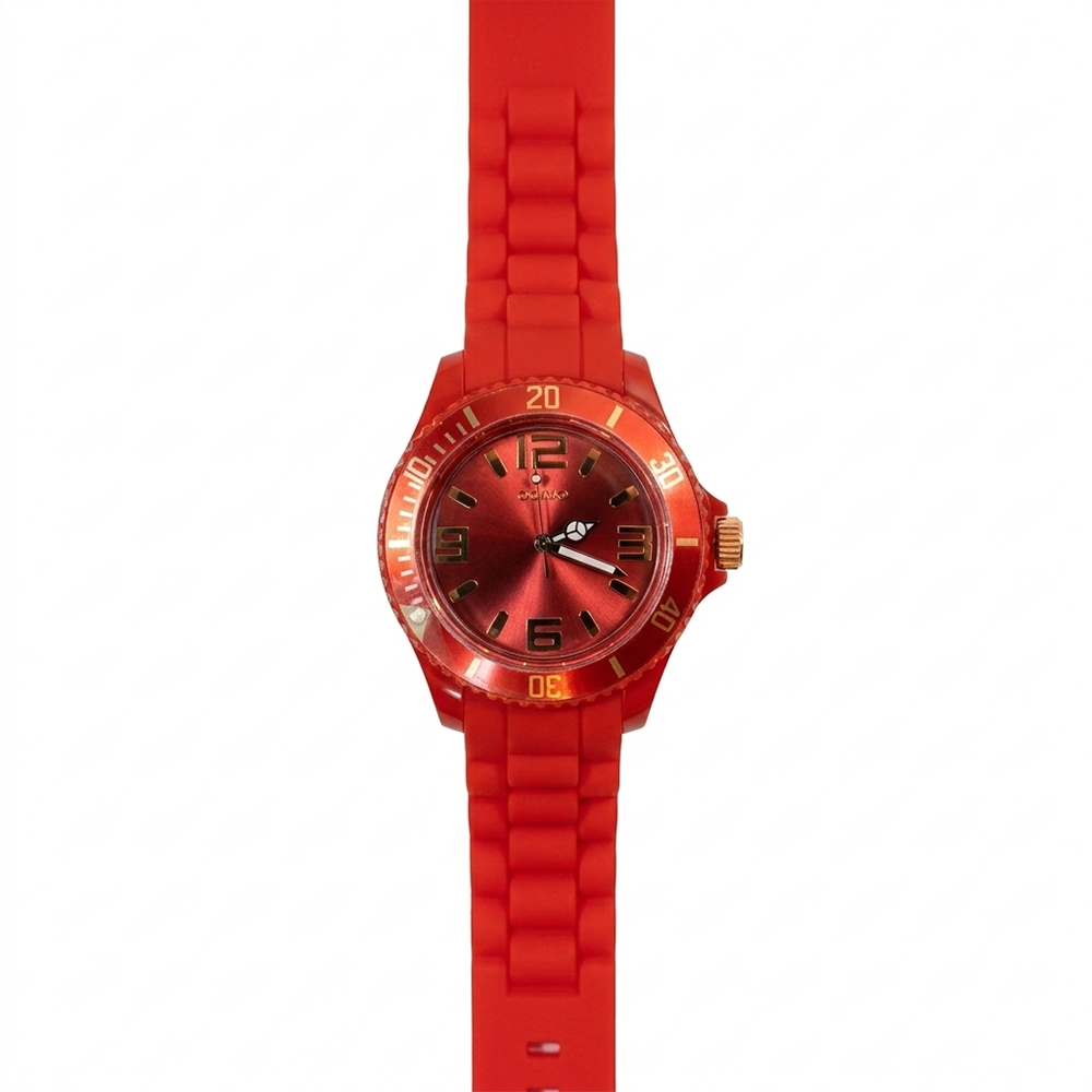 Oozoo Reloj Deportivo Correa De Silicone Para Damas Red
