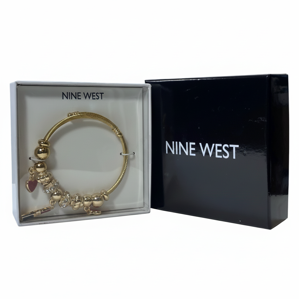 Nine West Pulsera Con Dije De Corazón Red