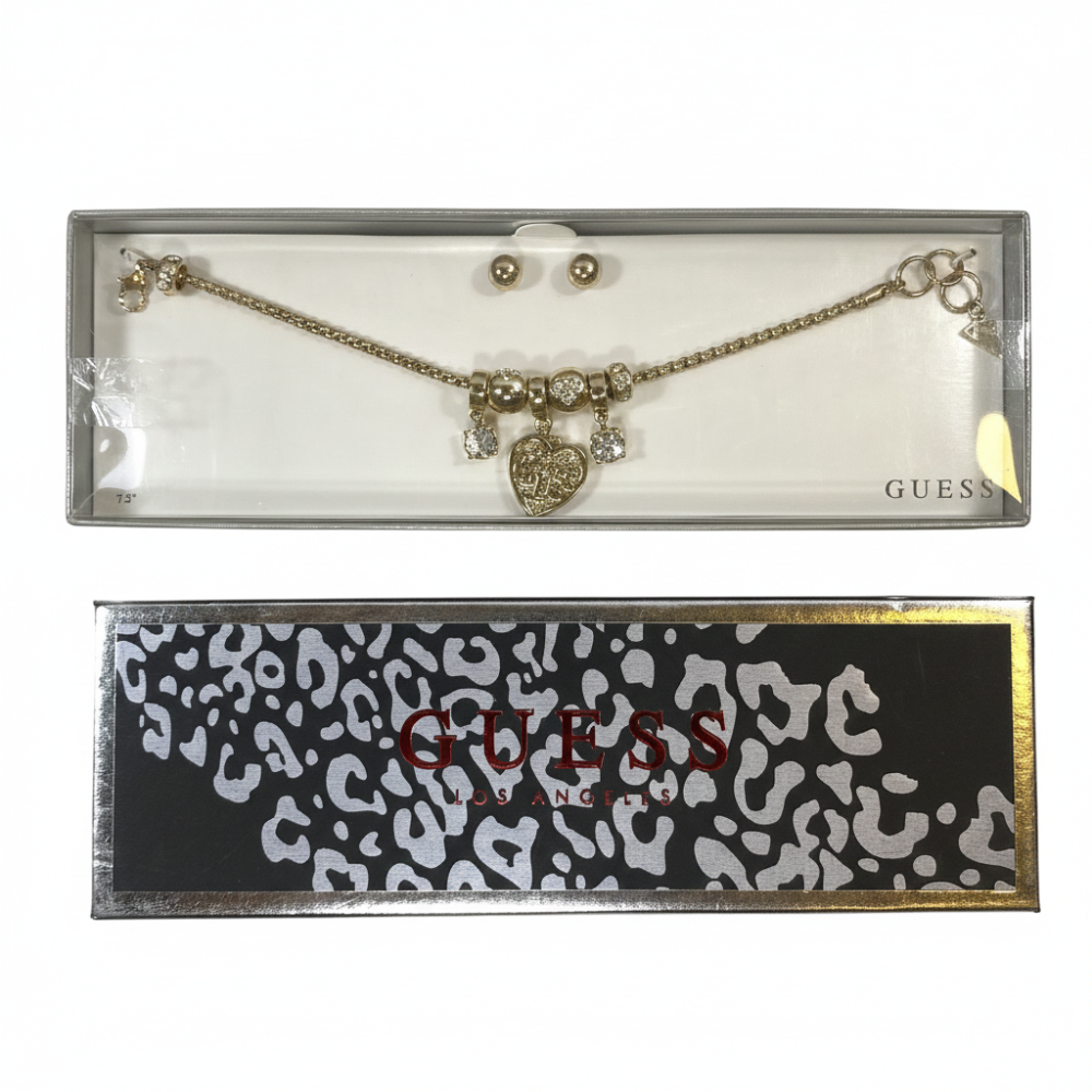 Guess Set De Collar Y Zarcillos Corazón