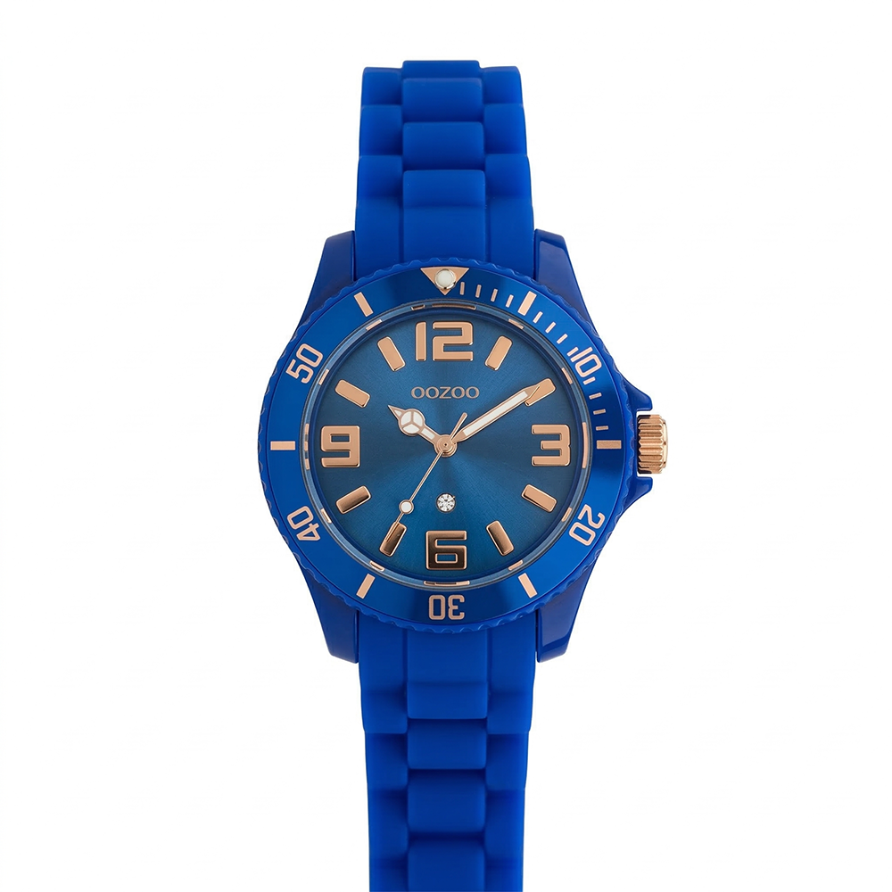 Oozoo Reloj Deportivo Correa De Silicone Para Damas Blue