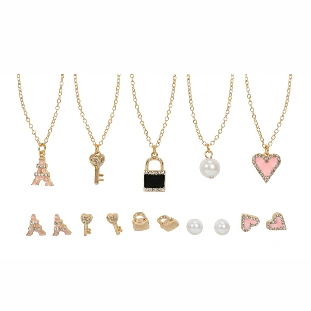 Rampage Set de Zarcillos y Collares 5 Pares
