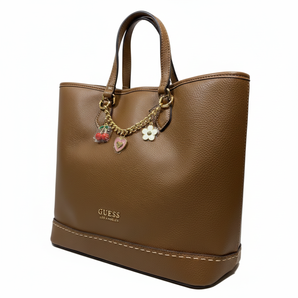 Guess Cartera Tote Lynne Cognac