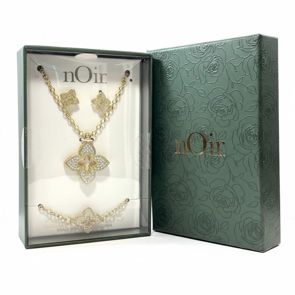 Noir Set De Collar Pulsera y Zarcillos Zirconia