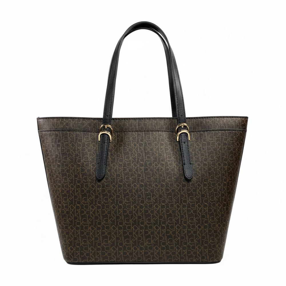 Calvin Klein Cartera Tote Bag Monogram Light Brown
