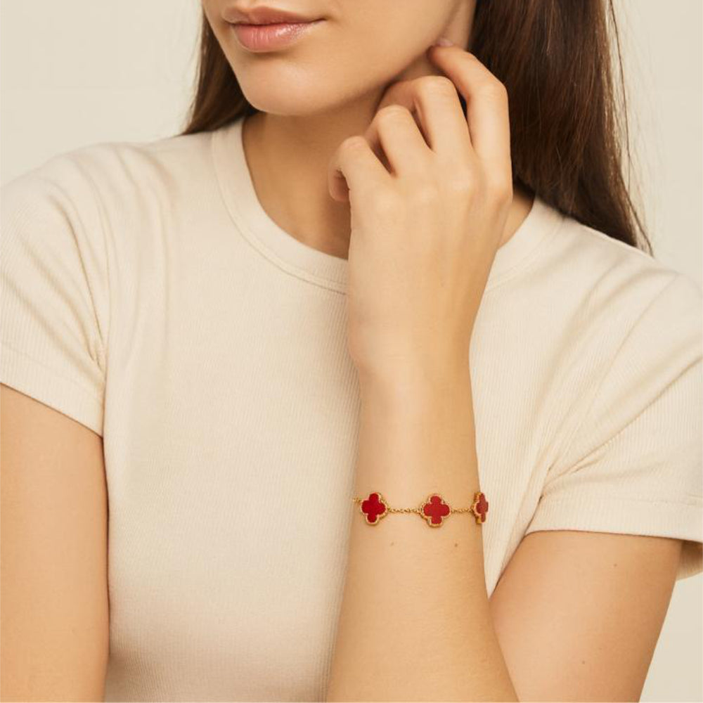 Parker & Grey Pulsera Flash Gold Plated Red