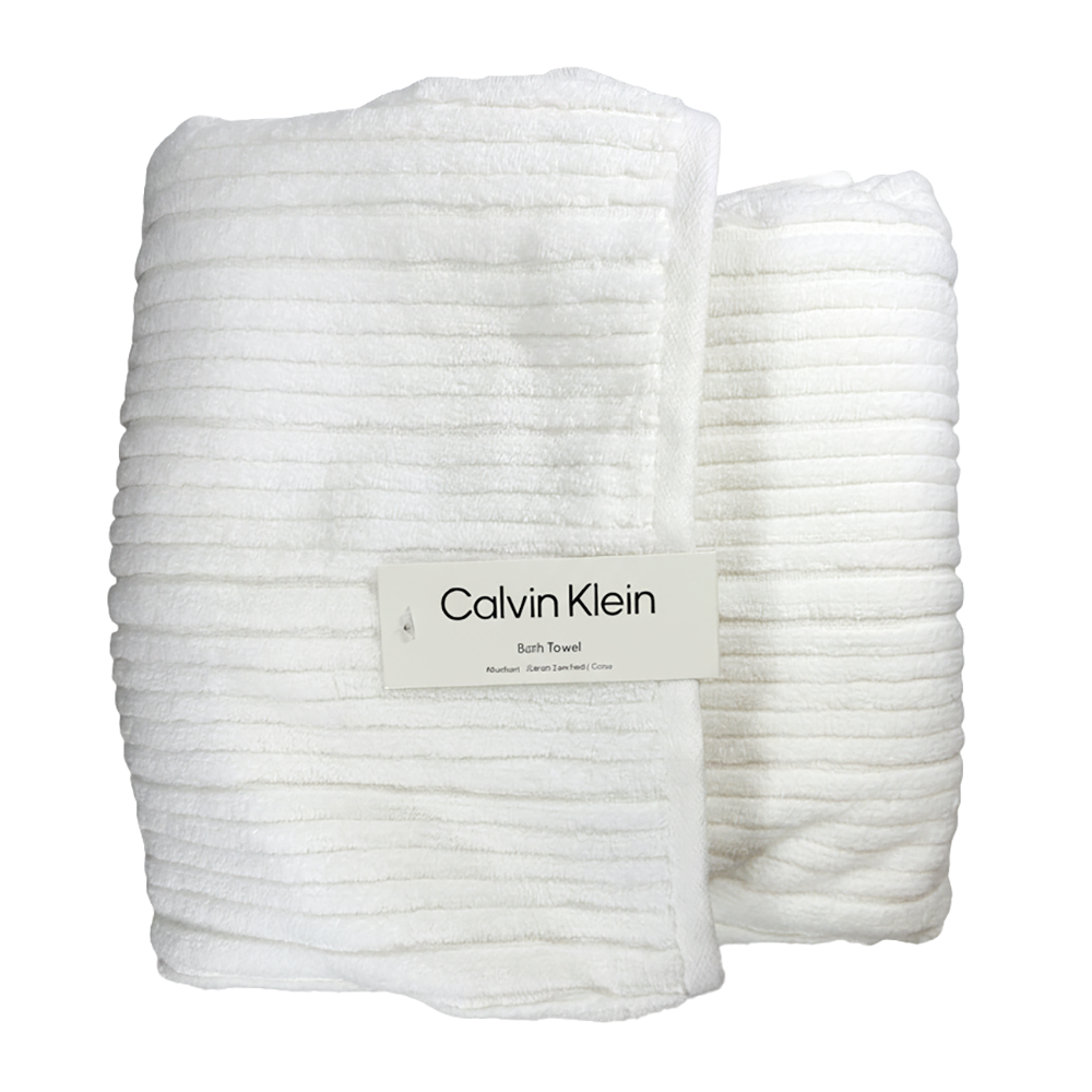 Toalla Calvin Klein Upward White Bath Towel 76cm x 142cm