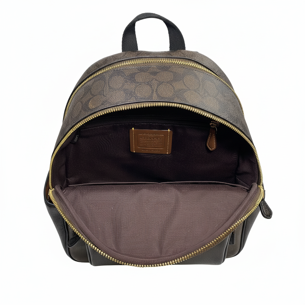 Coach Bolso Court Backpack In Signature Canvas Marrón