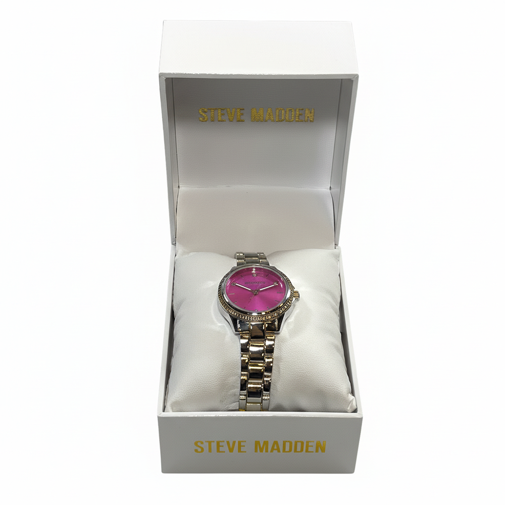 Steve Madden Reloj Platinum Pink Para Damas