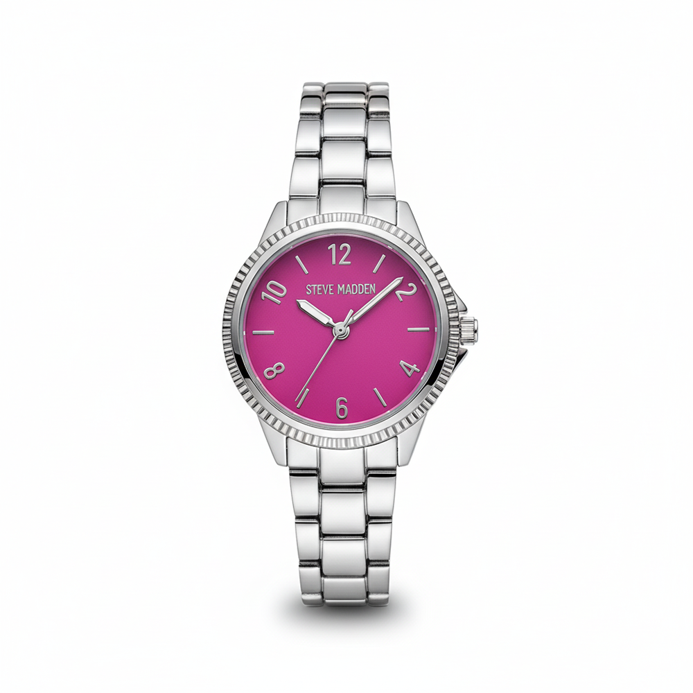 Steve Madden Reloj Platinum Pink Para Damas