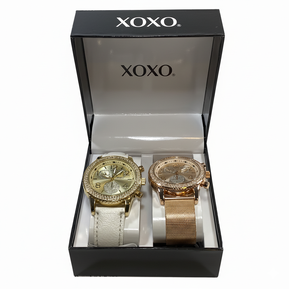 Xoxo Set Duo De Reloj White & Rose Gold Para Damas