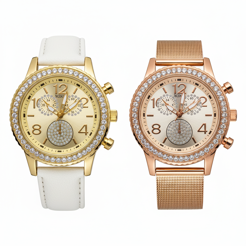 Xoxo Set Duo De Reloj White & Rose Gold Para Damas