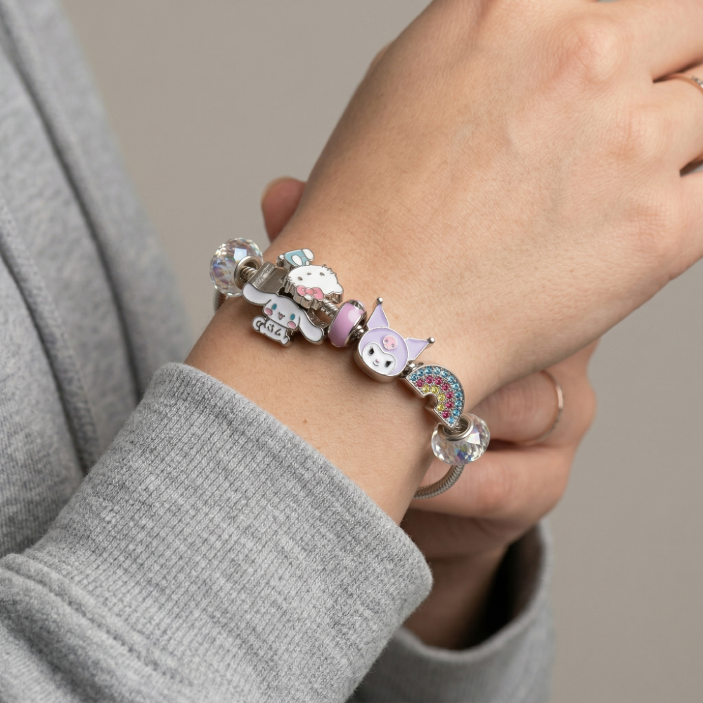 Hello Kitty Pulsera Estilo Pandora Con Dijes Personajes Sanrio