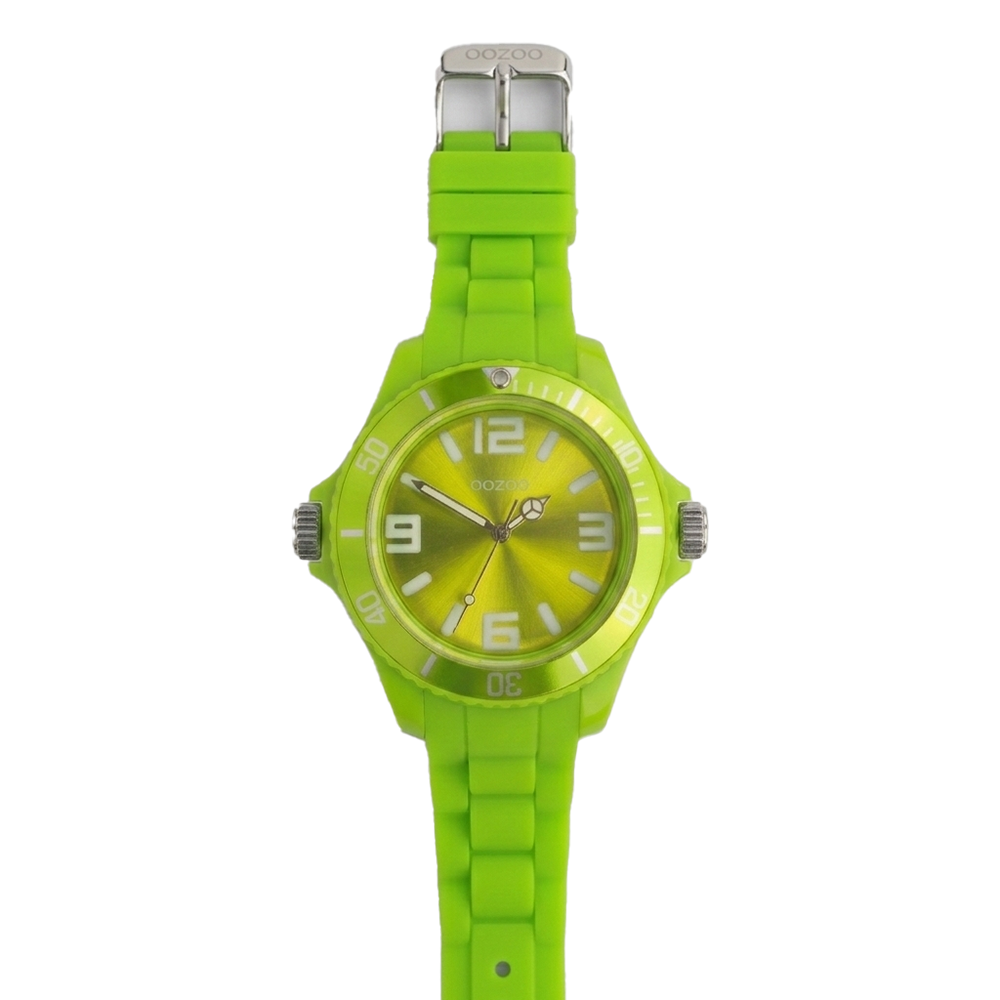 Oozoo Reloj Deportivo Correa De Silicone Para Damas Fluorescent Green