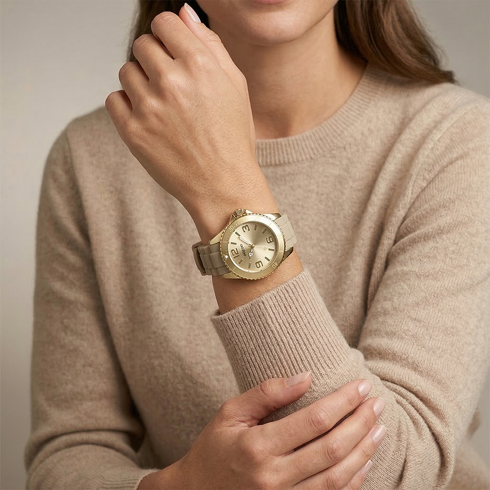 Oozoo Reloj Deportivo Correa De Silicone Para Damas Sand