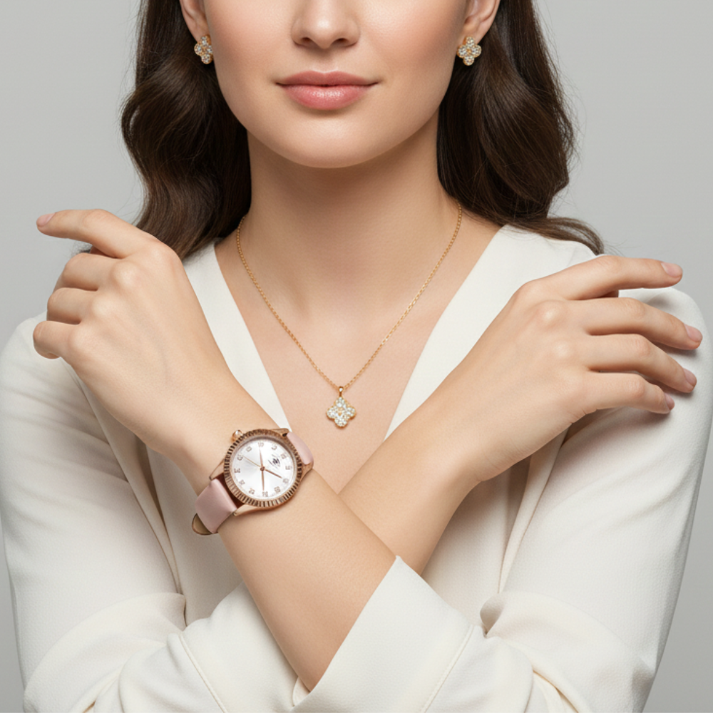 Beverly Hills Polo Club  Duo Reloj Para Damas Pink & Silver