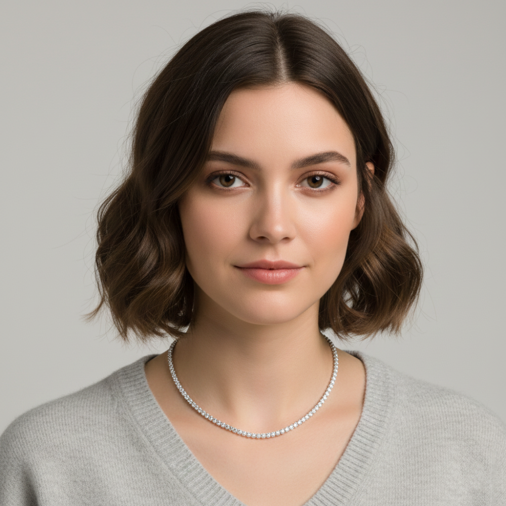 City X City Gargantilla Fine Silver Plated Cubic Zirconia