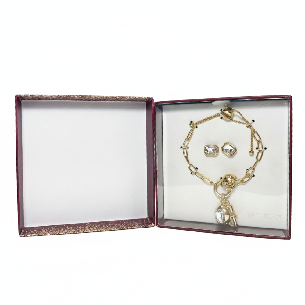 Guess Set De Pulsera Y Zarcillos Zirconia