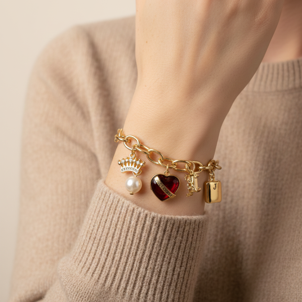 Juicy Couture Pulsera Con Dijes Red Heart