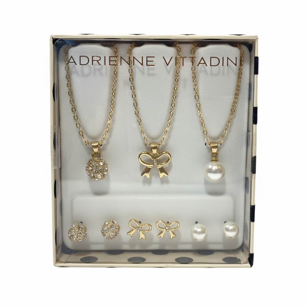 Adrienne Vittadini Set 3 Collares y Zarcillos