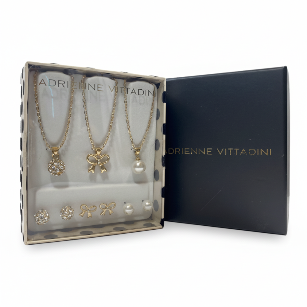 Adrienne Vittadini Set 3 Collares y Zarcillos