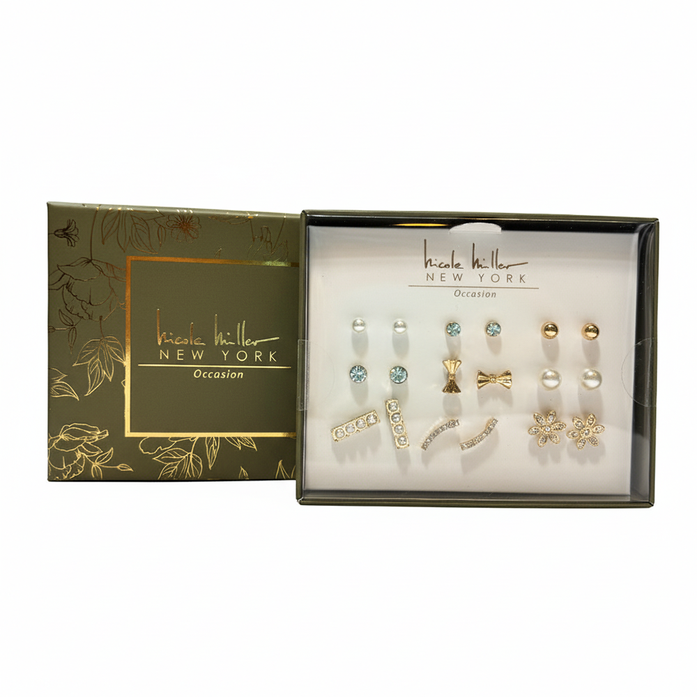 Nicole Miller Set De 9 Pares Zarcillos