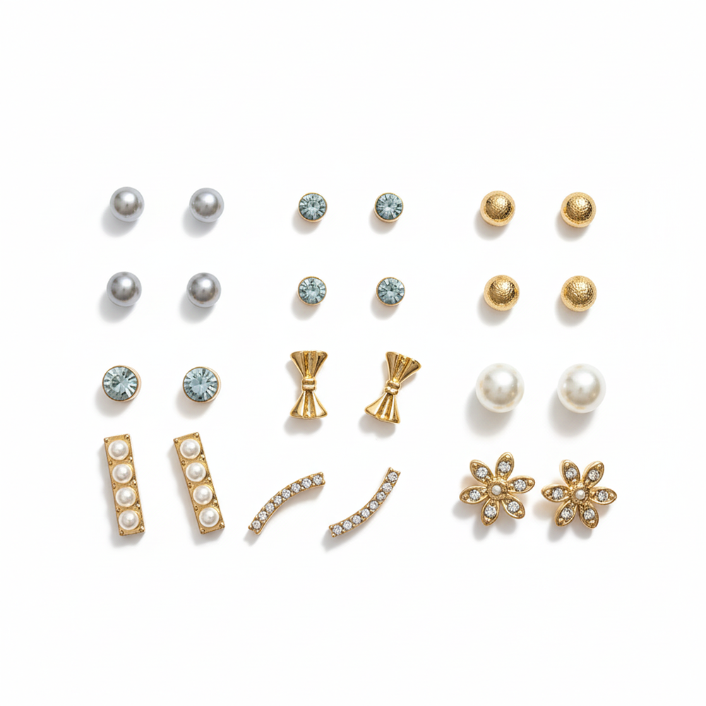 Nicole Miller Set De 9 Pares Zarcillos