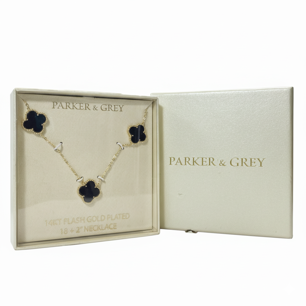 Parker & Grey Collar De Trébol Black & Gold