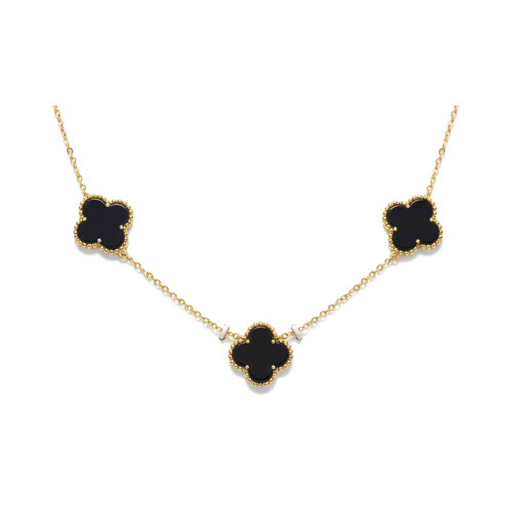 Parker & Grey Collar De Trébol Black & Gold