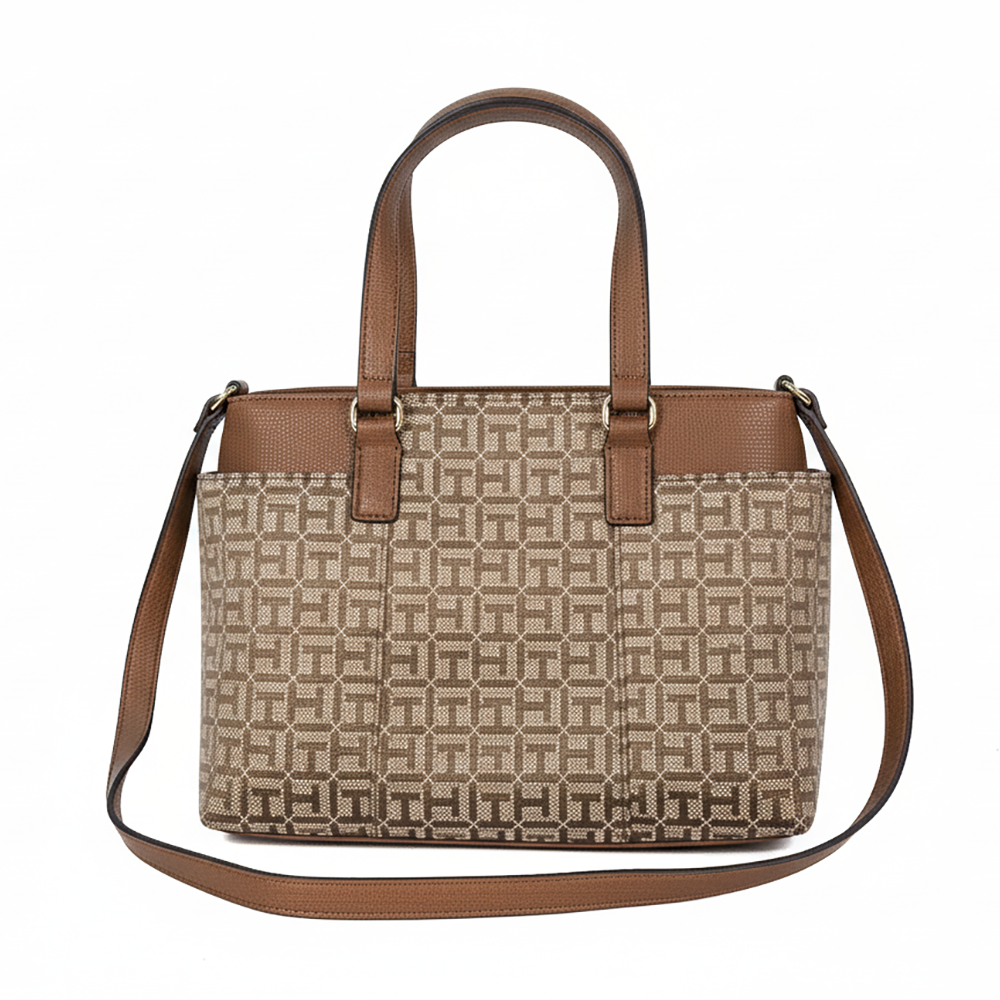 Tommy Hilfiger Cartera Tote Monogram Brown