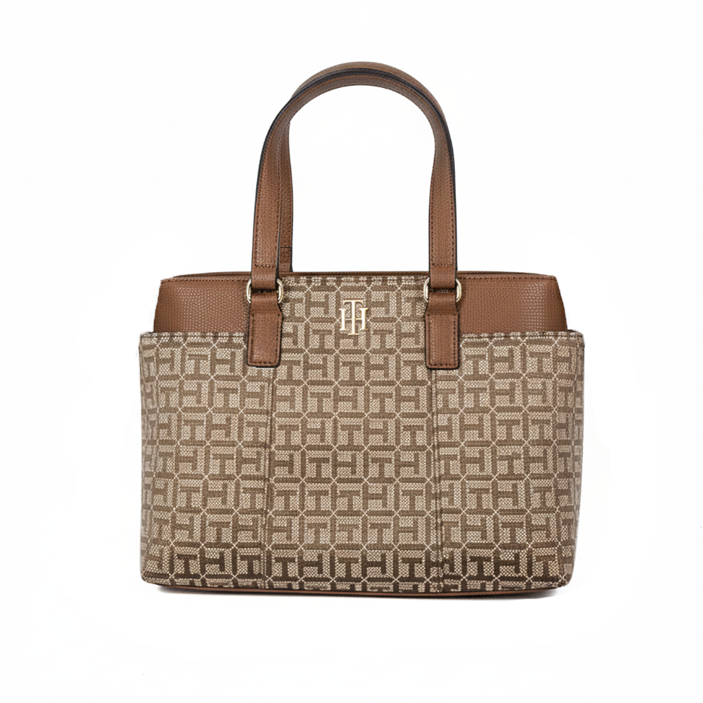 Tommy Hilfiger Cartera Tote Monogram Brown