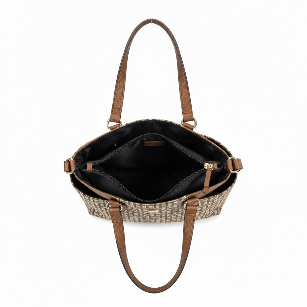 Tommy Hilfiger Cartera Tote Monogram Brown