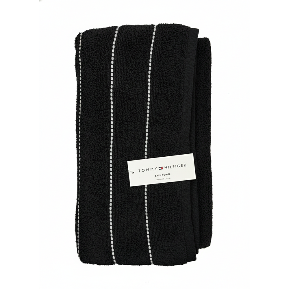 Toalla Tommy Hilfiger Park Stripe Black 76cm x 142cm