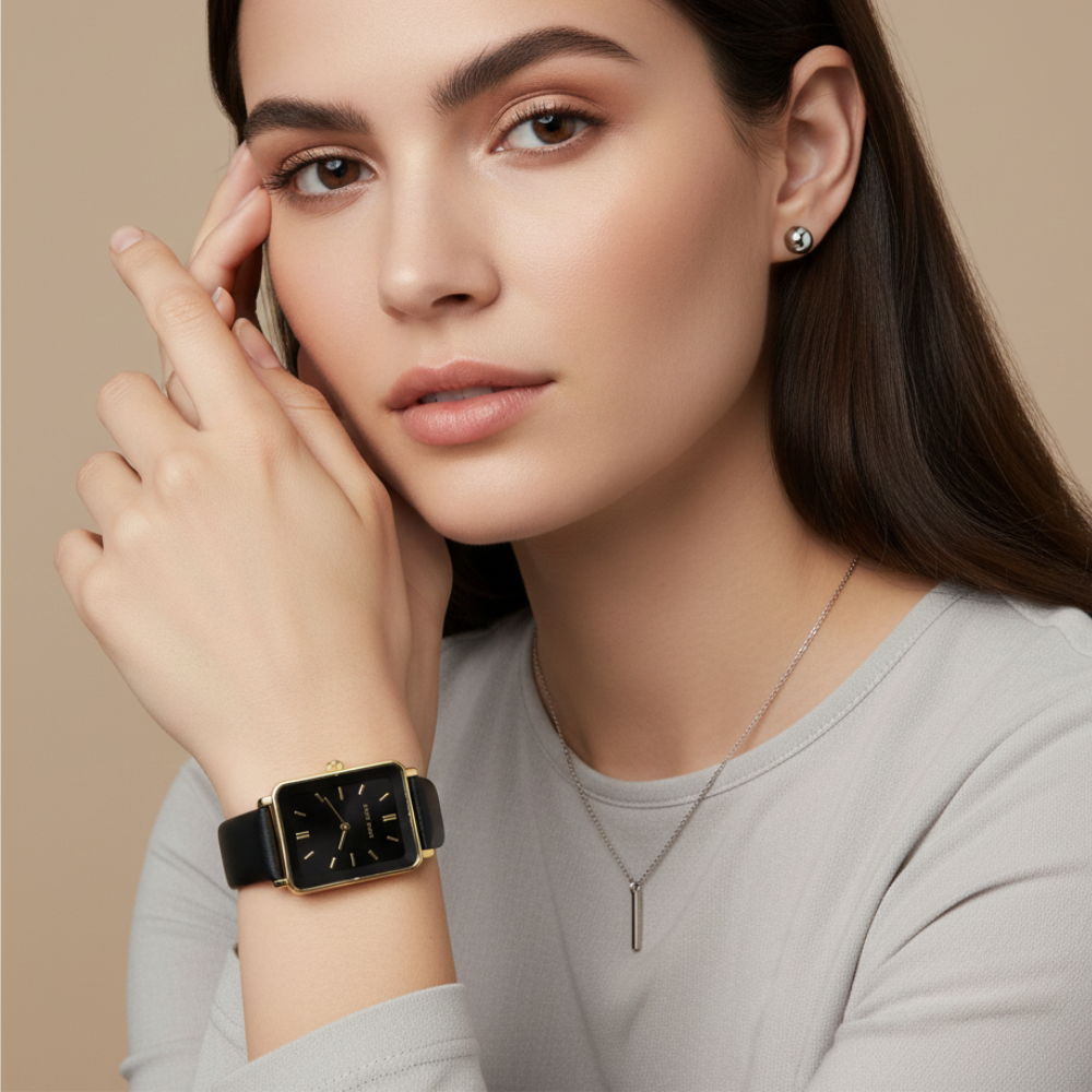 Anne Klein Reloj Para Damas Cuadrado Black