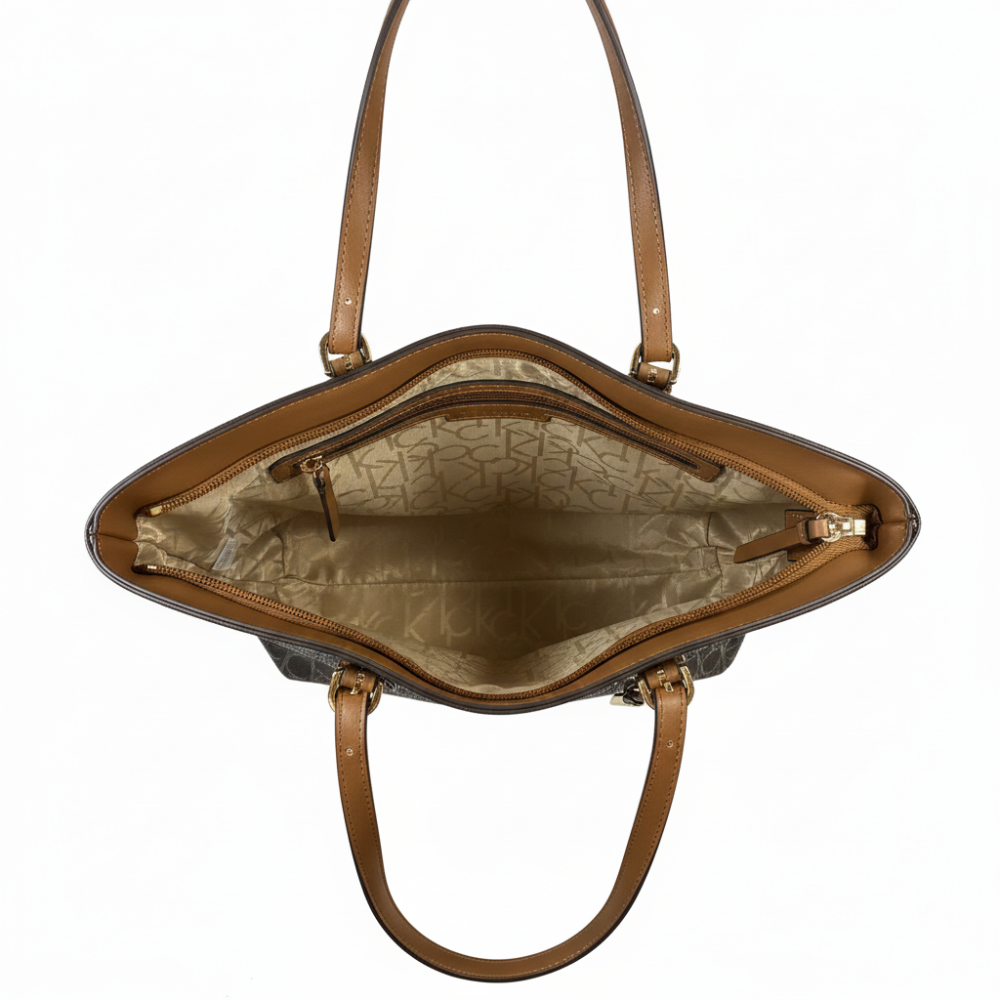 Calvin Klein Cartera Tote Bag Monogram Brown