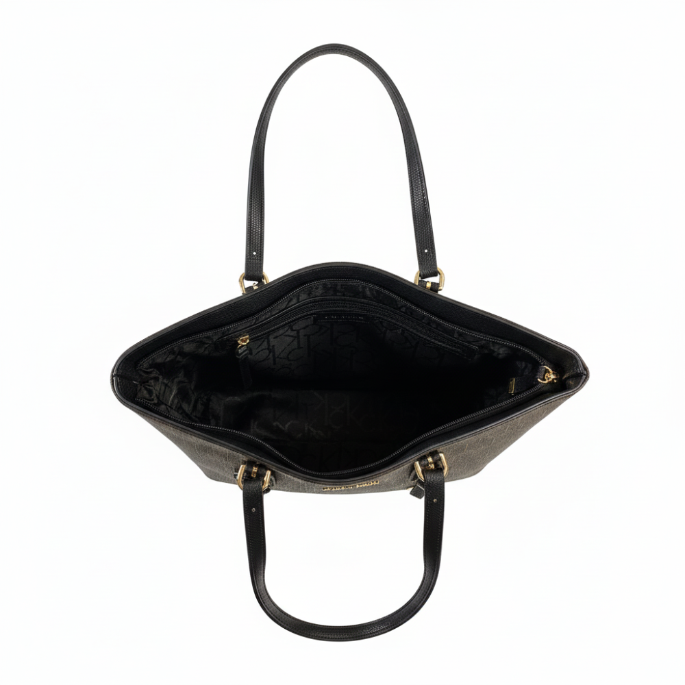 Calvin Klein Cartera Tote Bag Monogram Light Brown