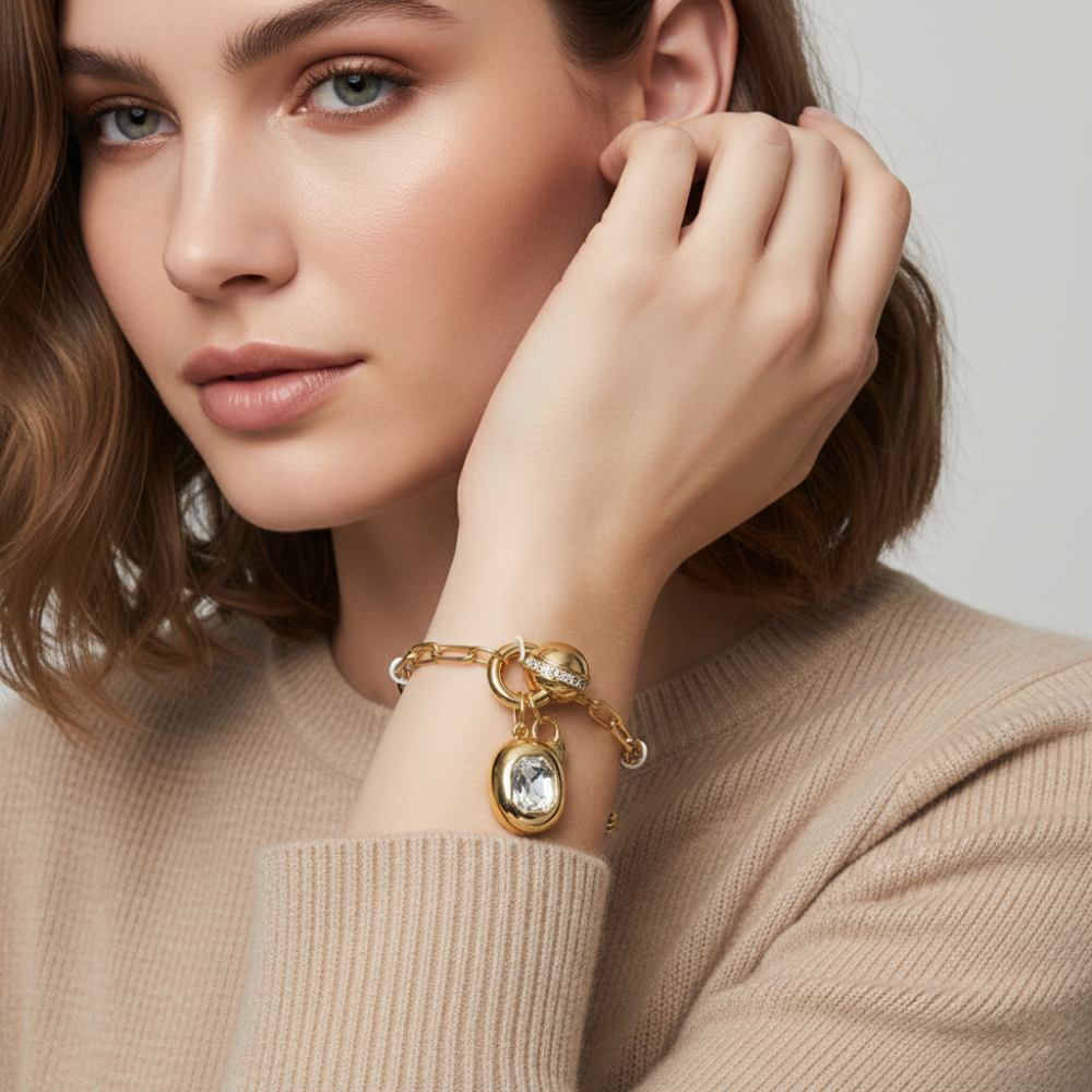 Guess Set De Pulsera Y Zarcillos Zirconia