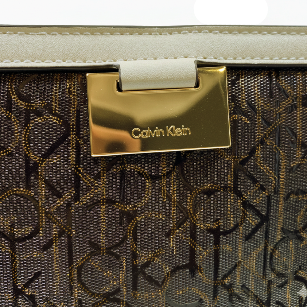 Calvin Klein Cartera Crossbody Brown & White