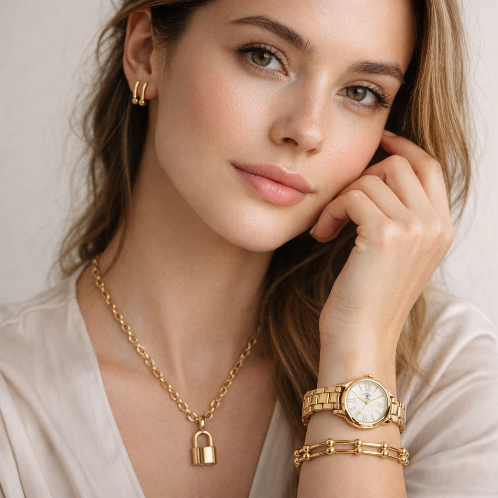 Beverly Hills Set De Reloj y Accesorios Gold