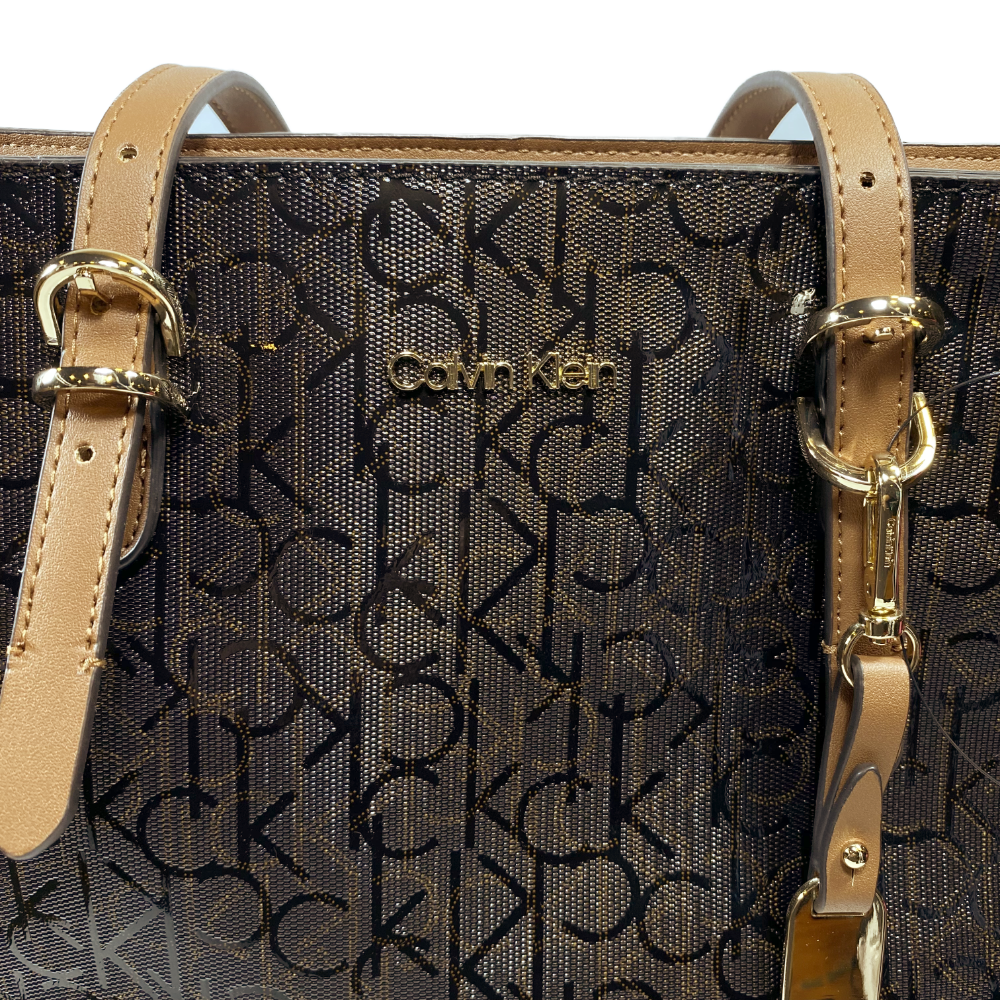 Calvin Klein Cartera Tote Bag Monogram Brown