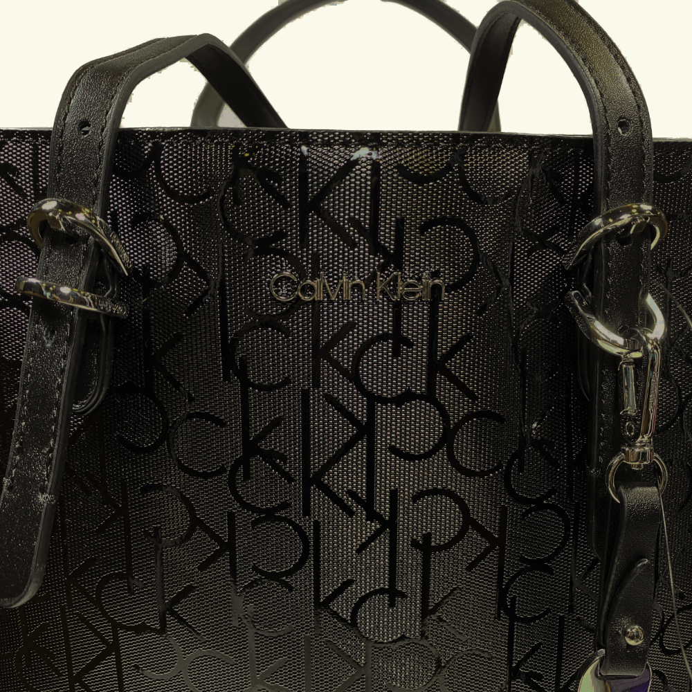 Calvin Klein Cartera Tote Bag Monogram Black