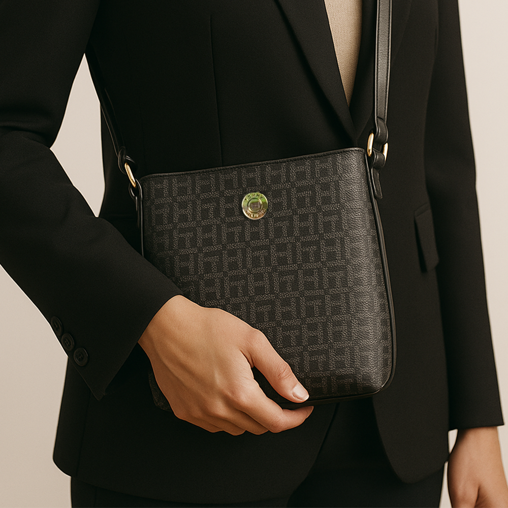 Tommy Hilfiger Cartera Crossbody Monogram Black