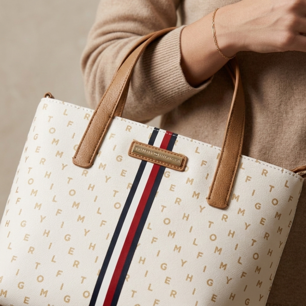 Tommy Hilfiger Cartera Cream Monogram