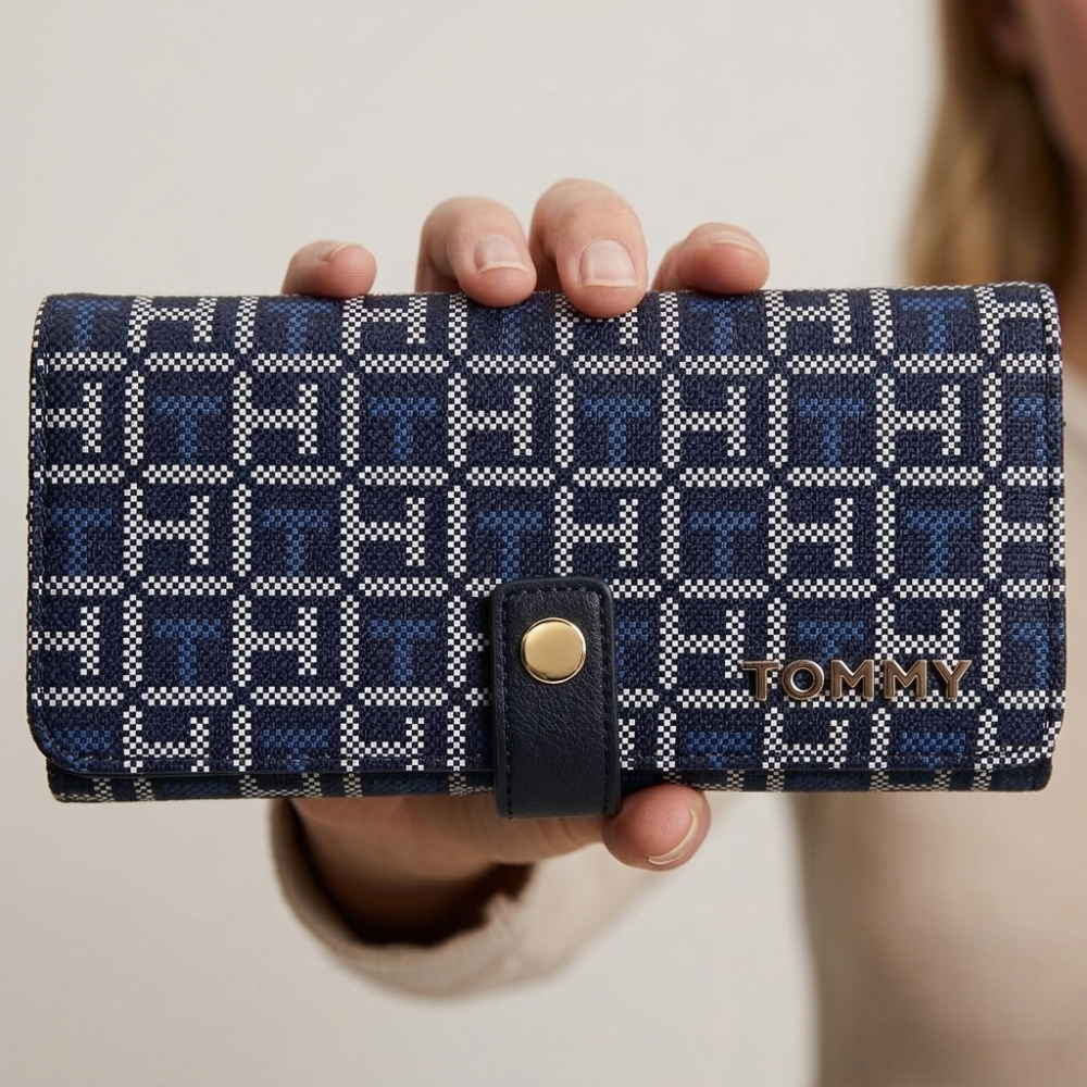Tommy Hilfiger Monedero Monogram Blue & Black