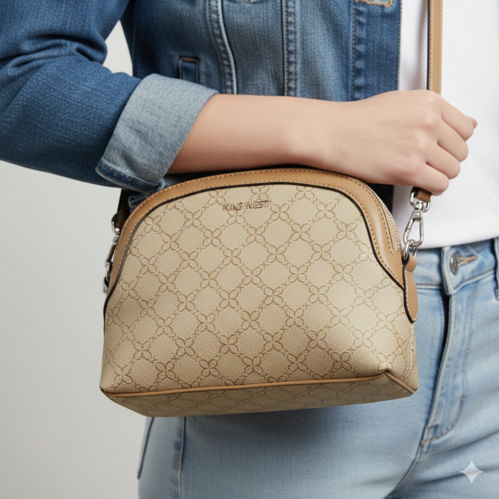 Nine West Cartera Mini Lillie Light Khaki Logo