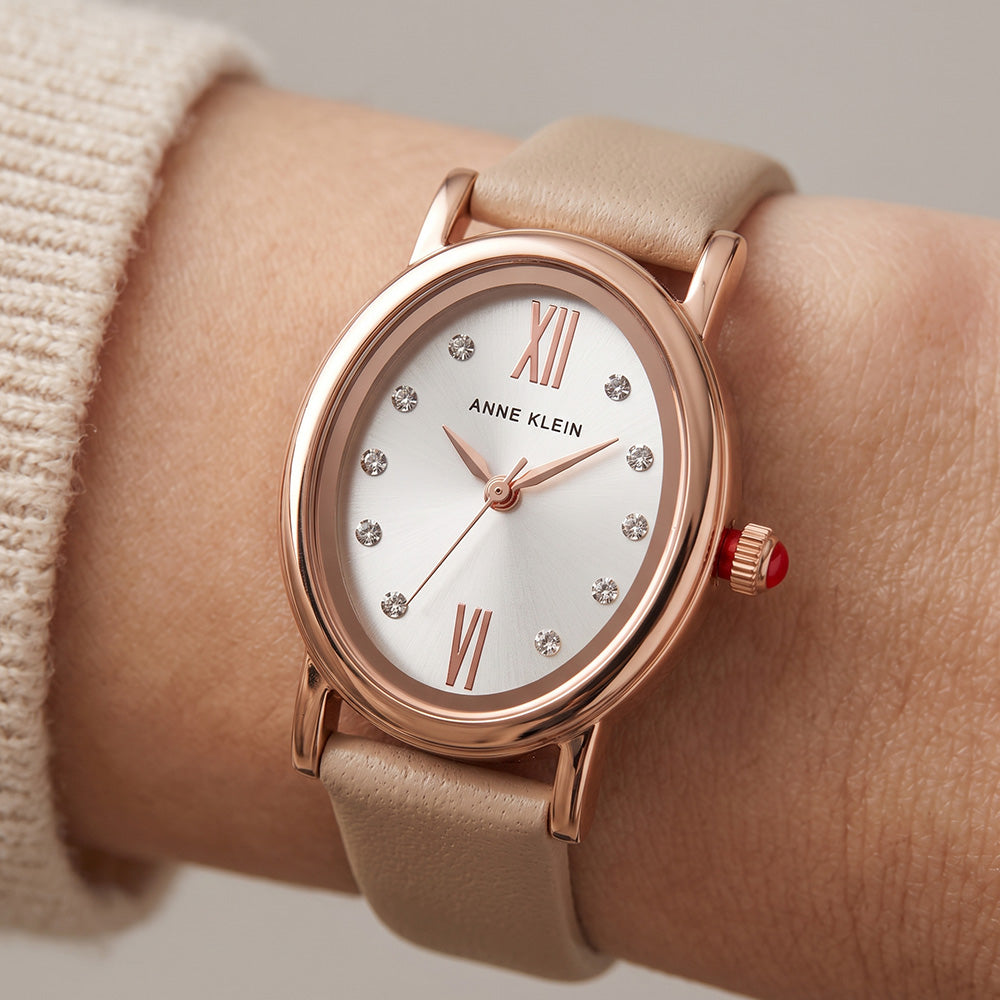 Anne Klein Reloj Para Damas De Cuero Beige